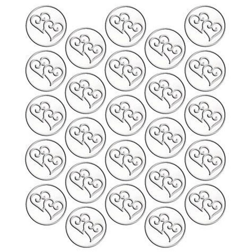 Silver Heart Metallic Sticker Seals 25ct