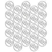 Silver Heart Metallic Sticker Seals 25ct