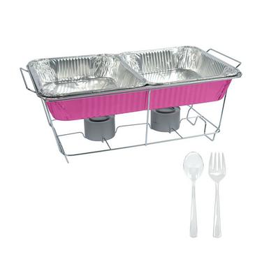 Bright Pink Chafing Dish Buffet Set 8pc