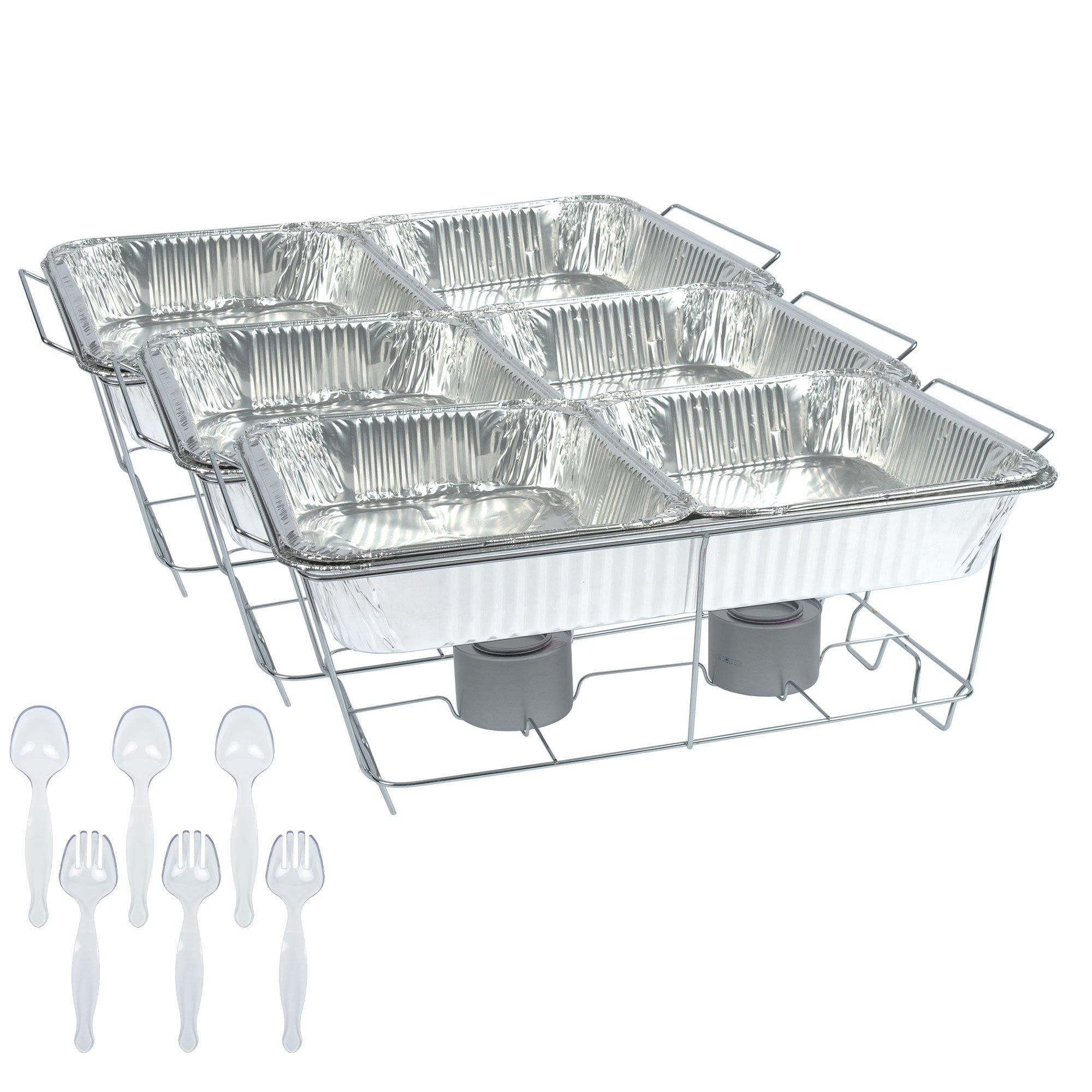 [5 Pack] Heavy Duty Full Size Deep Aluminum Pans Foil Roasting & Steam  Table Pan 21x13 inch Deep Chafing Trays for Catering Disposable Large Pans  for