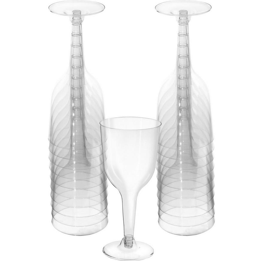 CLEAR Plastic Wine Glasses, 10oz, 20ct