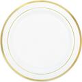 White Gold-Trimmed Premium Plastic Dinner Plates 10ct