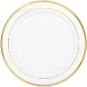 White Gold-Trimmed Premium Plastic Dinner Plates 10ct