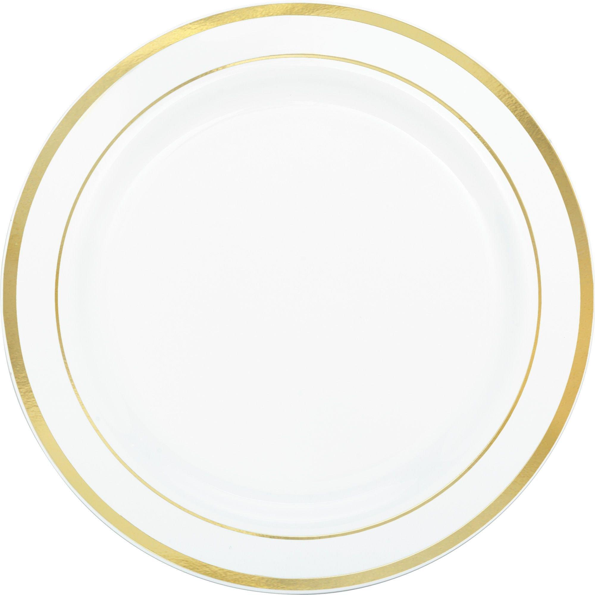 Trimmed Premium Plastic Dinner Plates 10ct