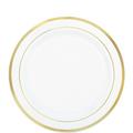 White Gold-Trimmed Premium Plastic Lunch Plates 20ct