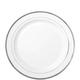 White Silver-Trimmed Premium Plastic Lunch Plates 20ct