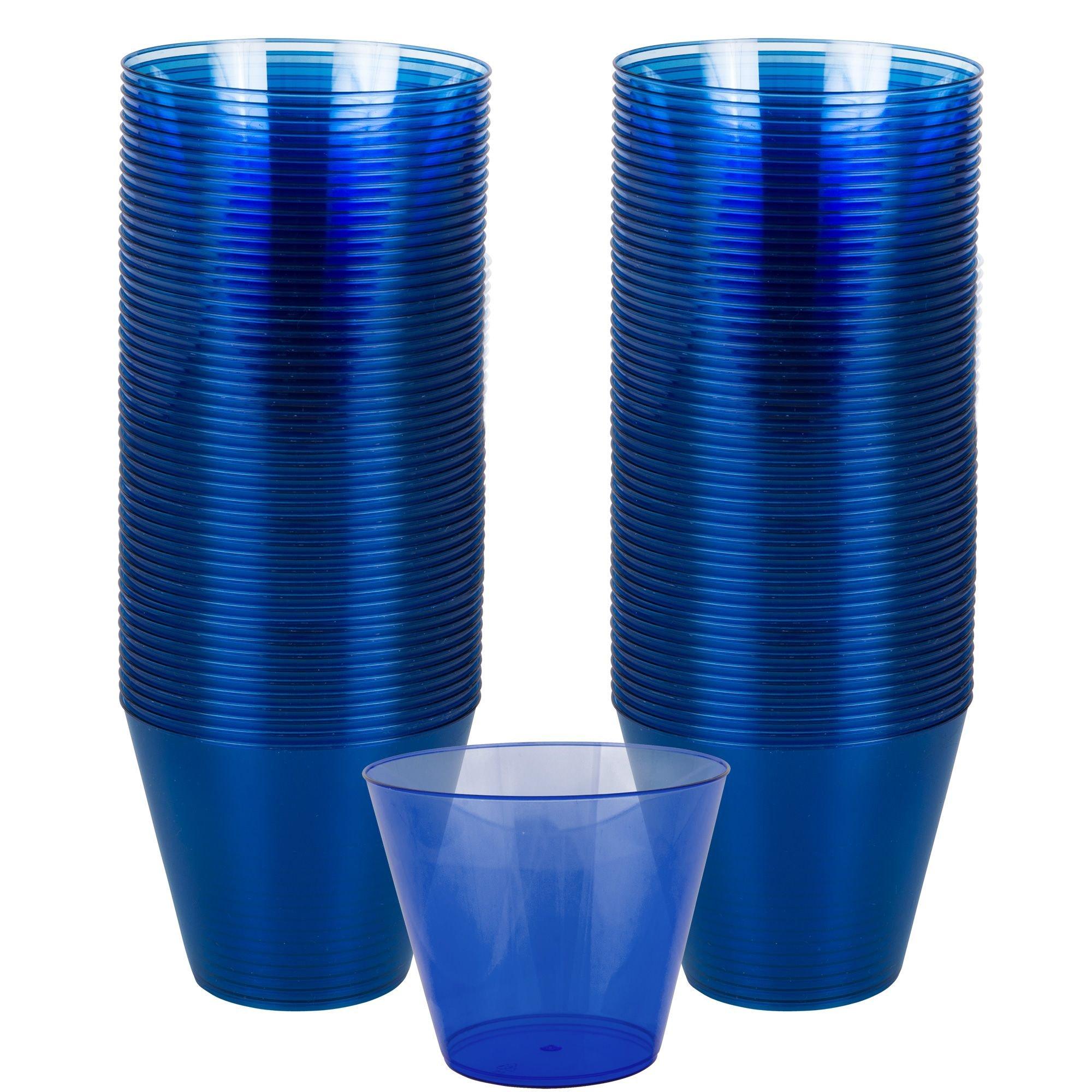 StarMar Blue Cups, [50 Pack] 16 oz Disposable Plastic Cup, Big Birthday  Party Cups