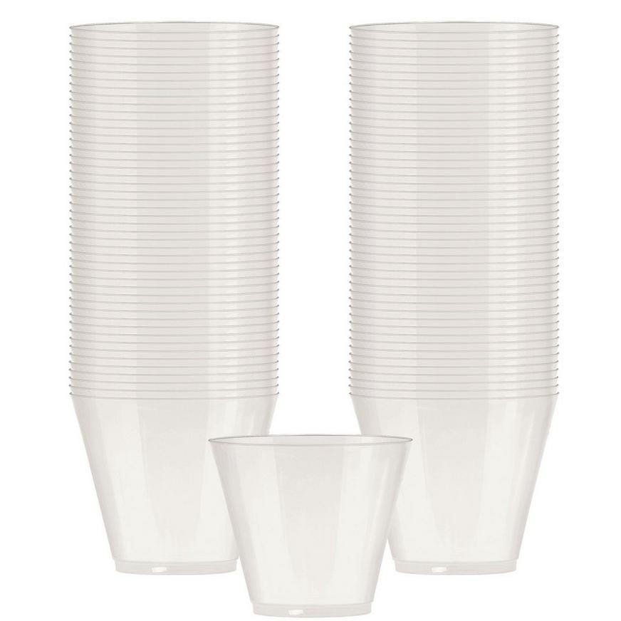 Pearl White Plastic Cups, 9oz, 72ct