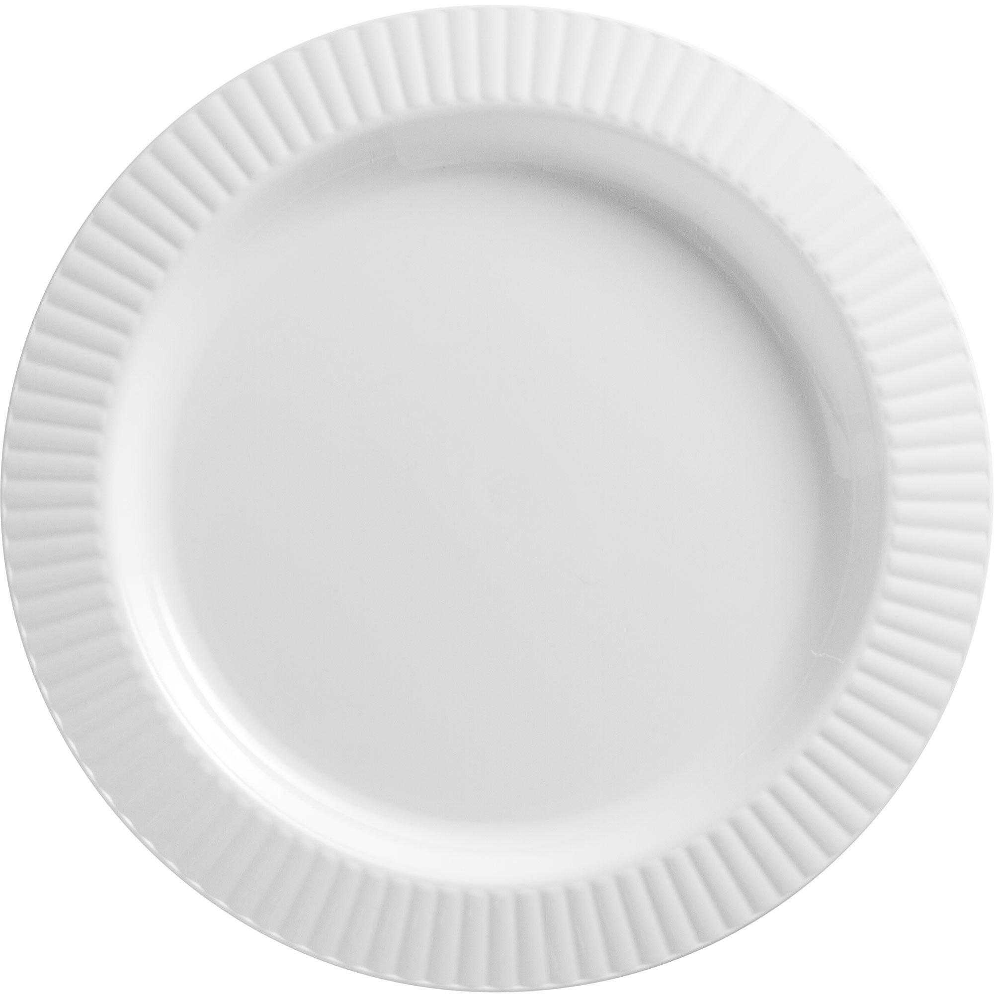 200 Disposable 7 PLASTIC PLATES - - White party ware light weight reusable