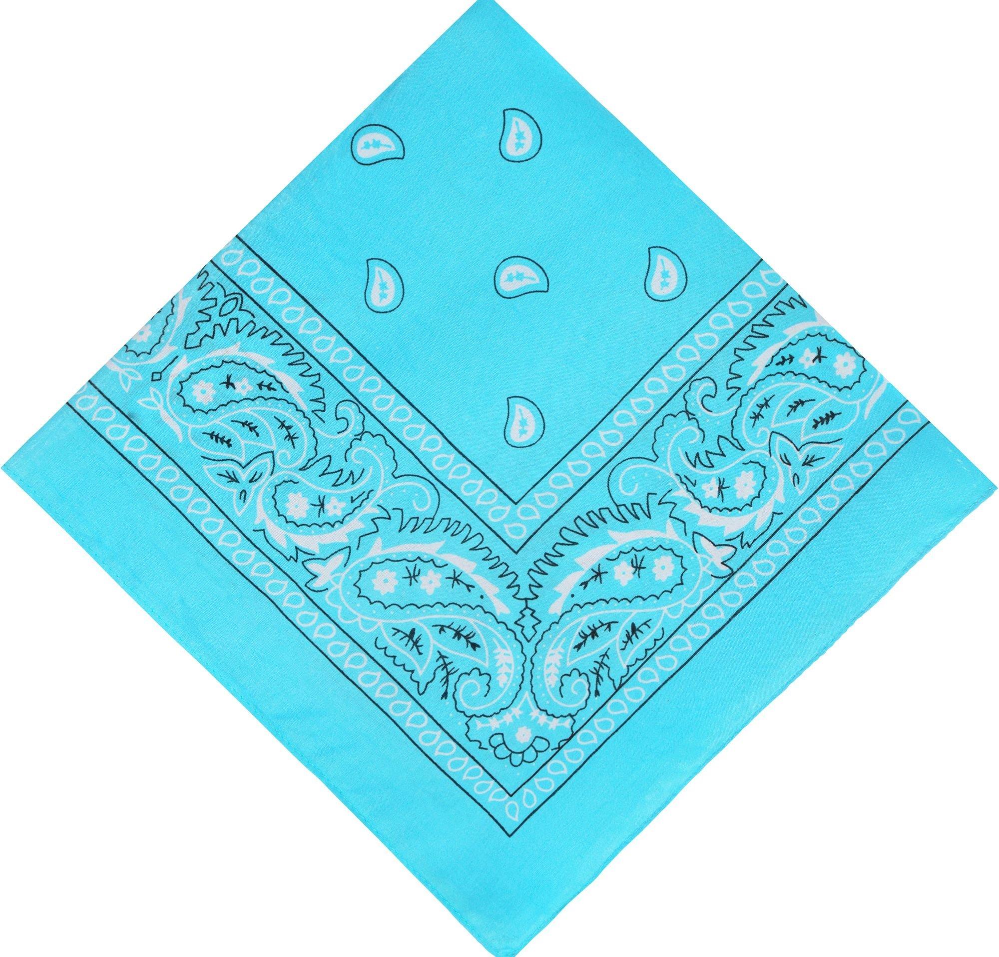 Turquoise Paisley Bandana, 20in x 20in | Party City