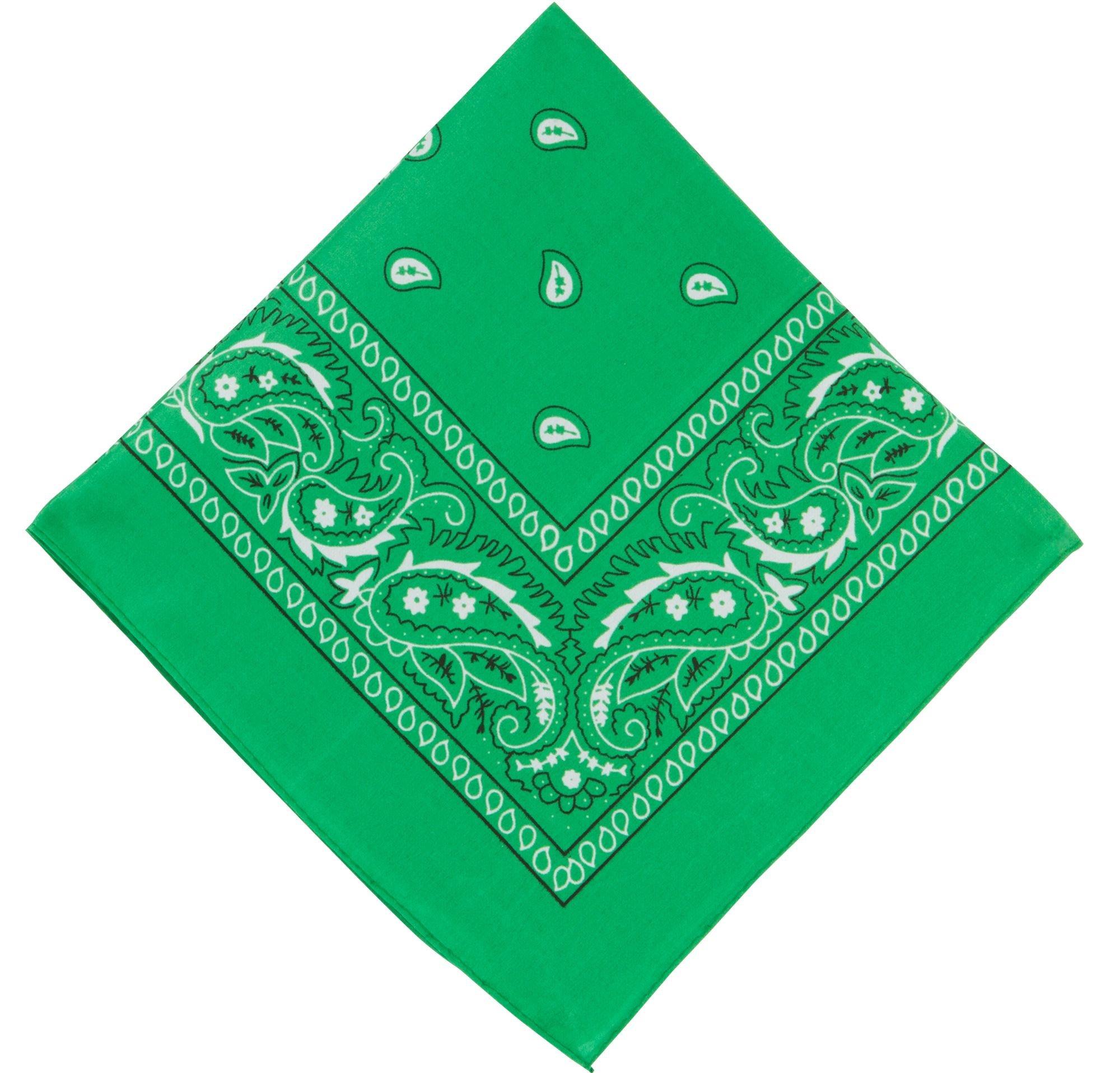Green Paisley Bandana, 20in x 20in Party City