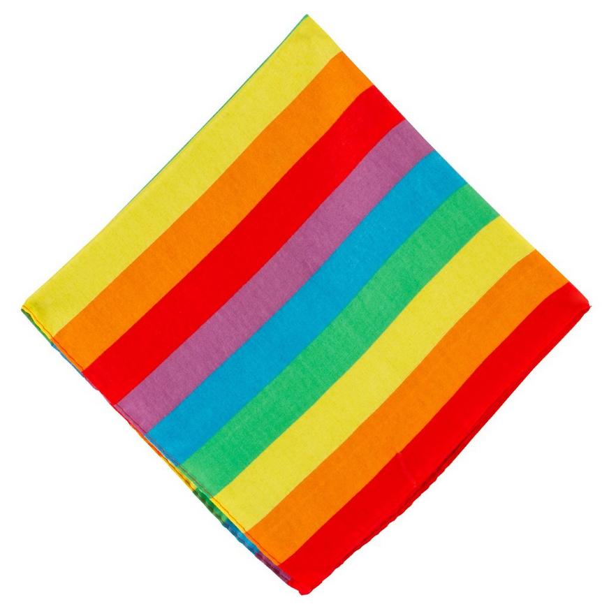 Rainbow Stripe Bandana, 20in x 20in