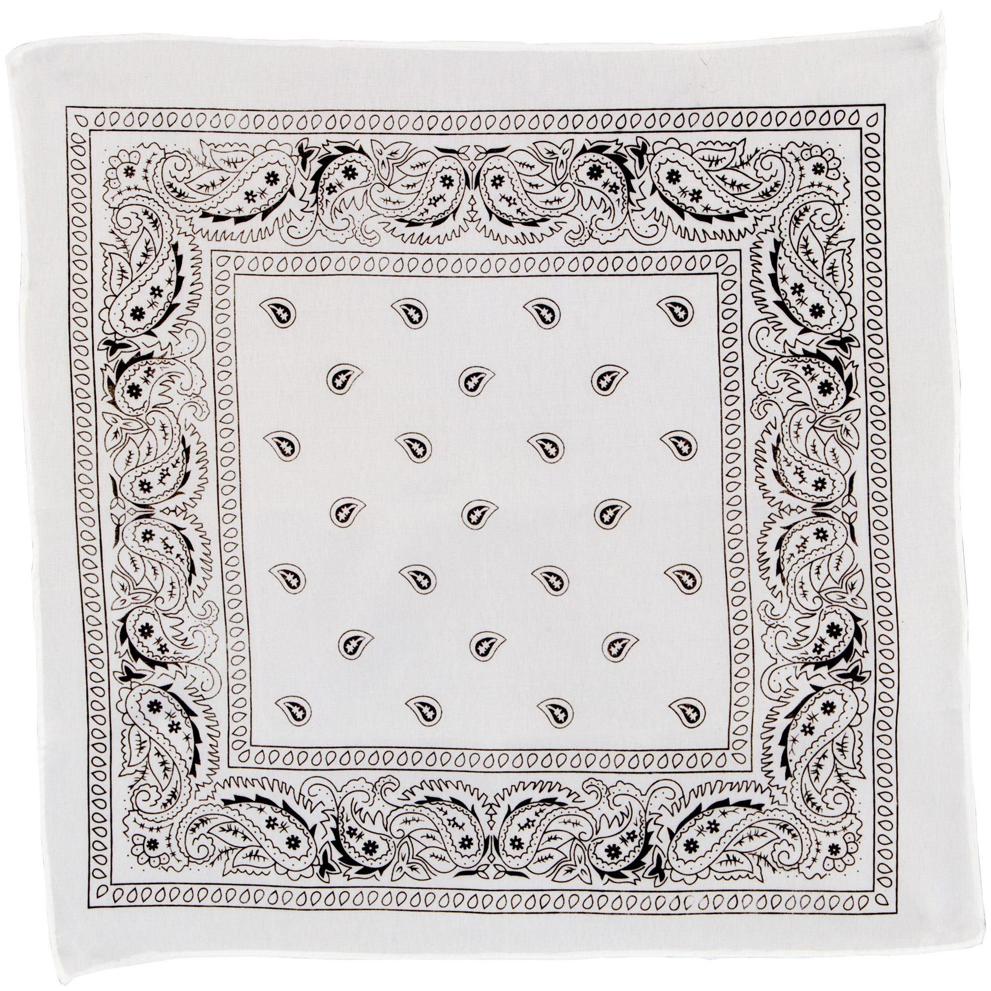 White Paisley Bandana, 20in x 20in | Party City