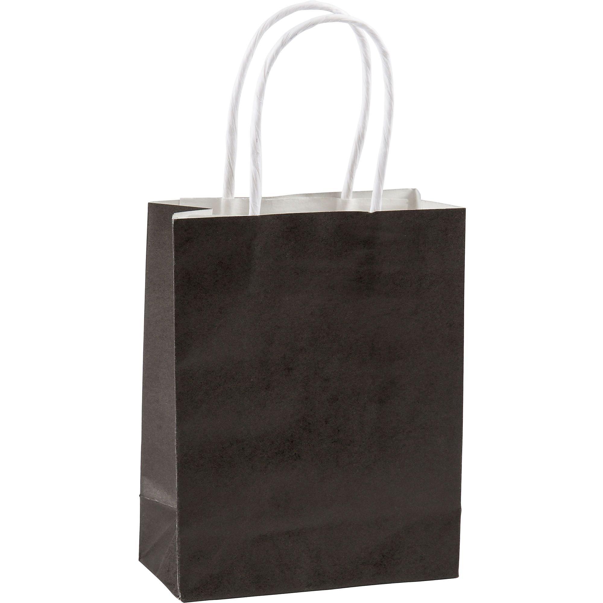 Amscan Paper Solid Cub Gift Bags Small Jet Black Pack Of 40 Bags