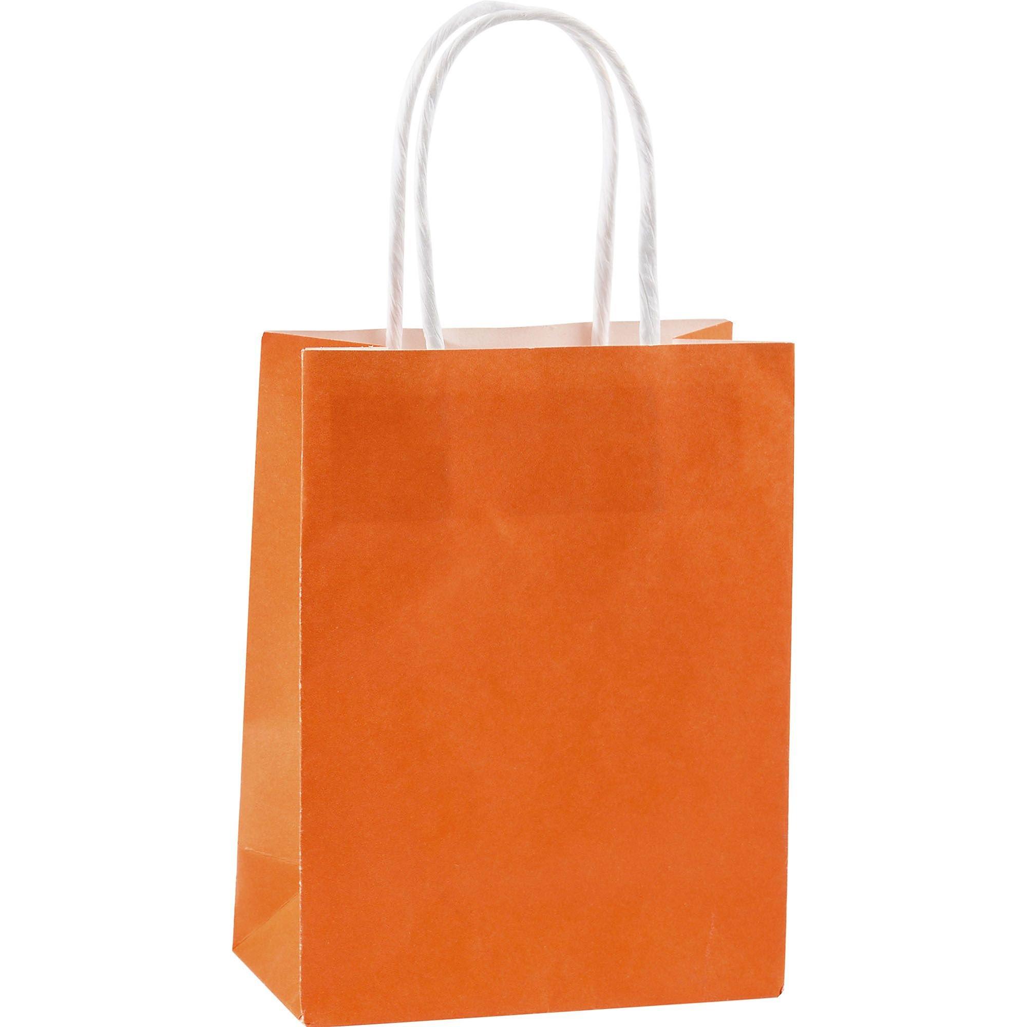 Kraft Handle Bags, Orange - 10 pack