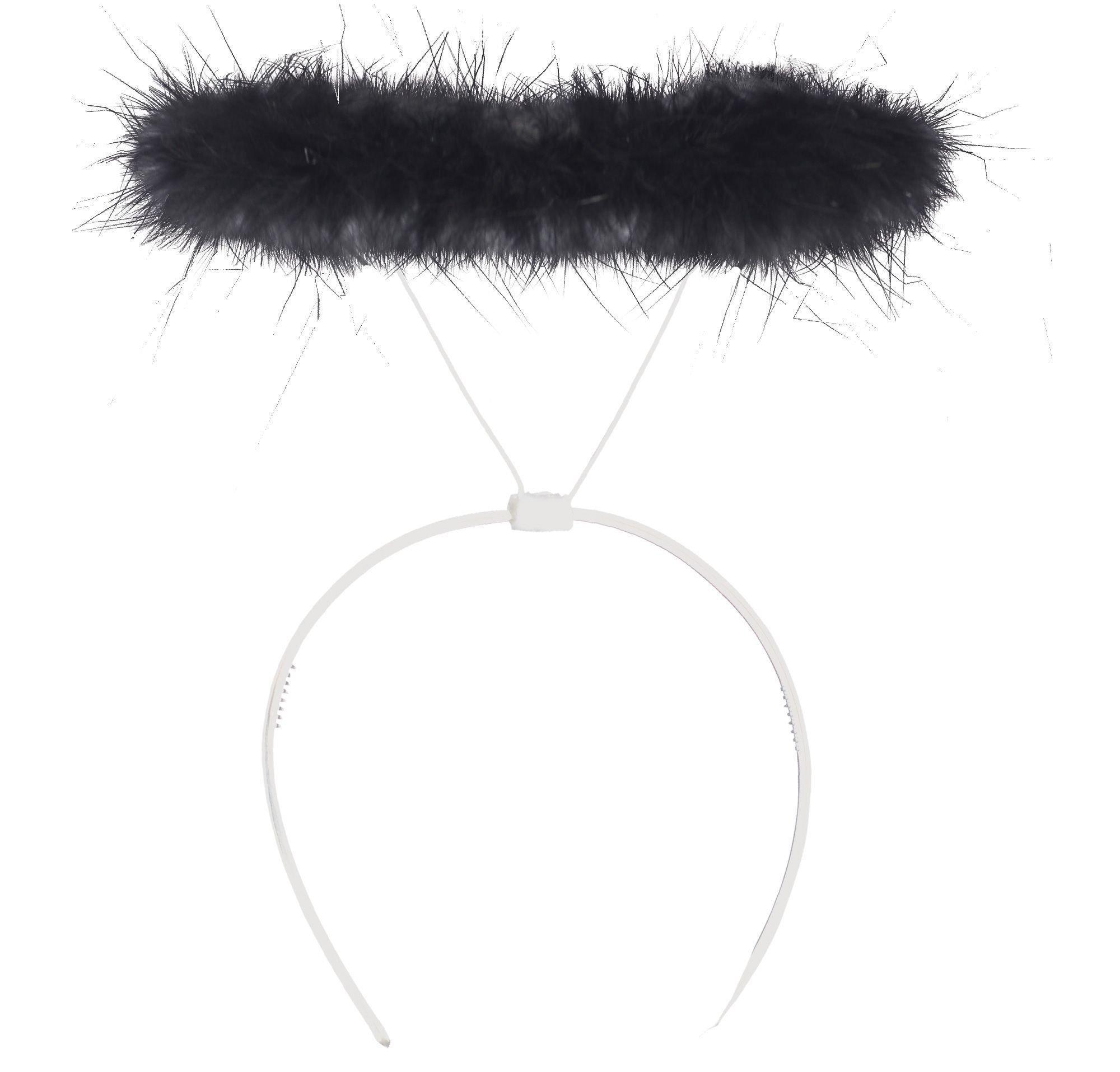 Black Marabou Halo