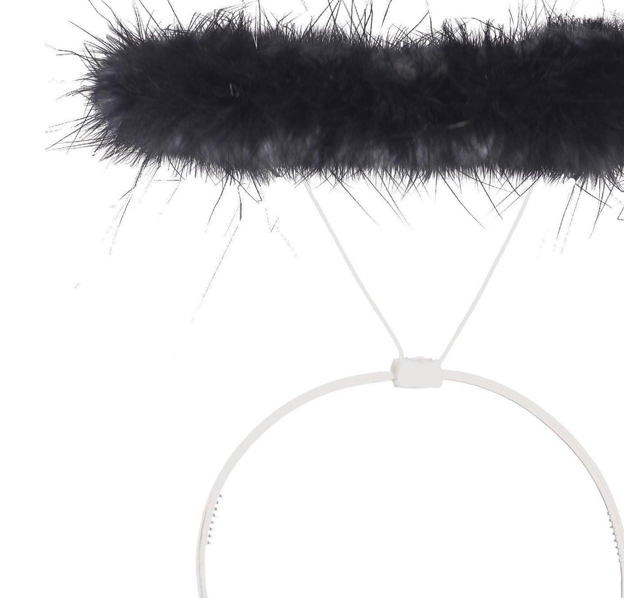 Black Marabou Halo