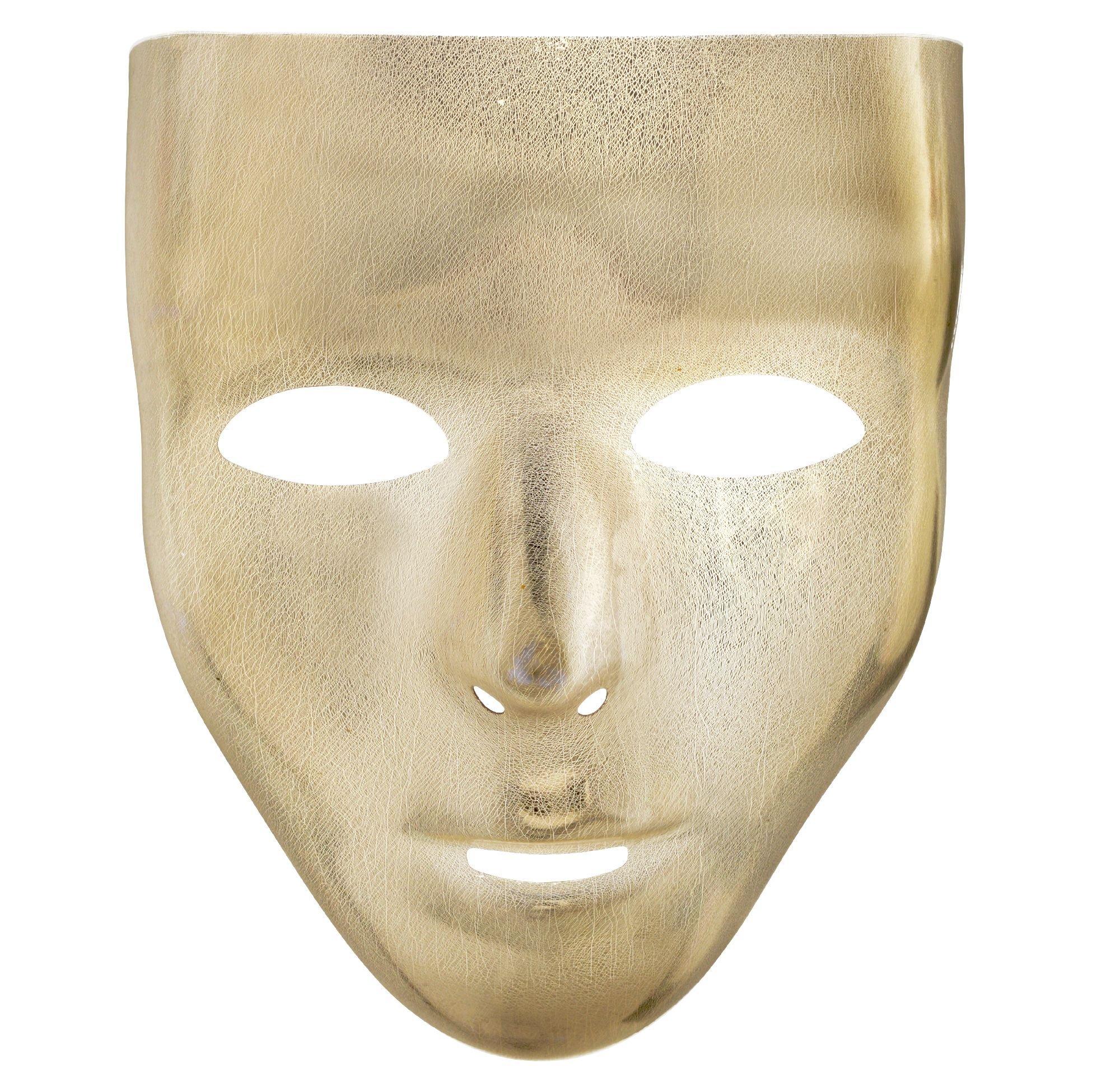 Kayso PM032GD Gold Full Face Bauta Style Plastic Mask