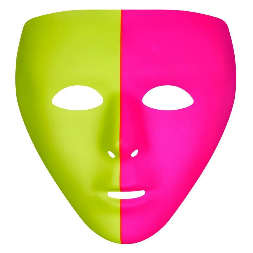 Black Light Neon Pink & Green Face Mask