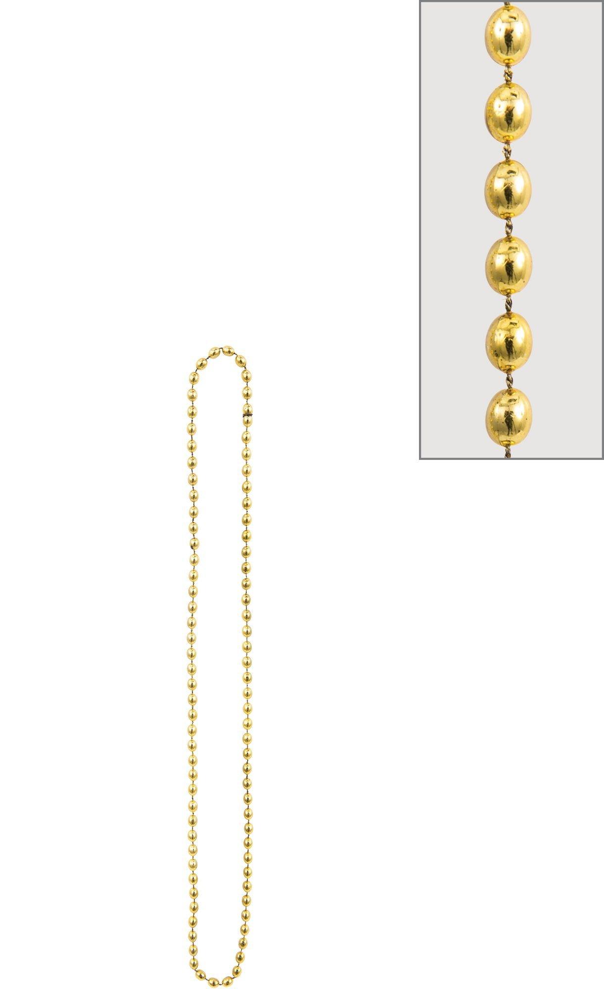 Metallic Gold Bead Necklace 30in Party City