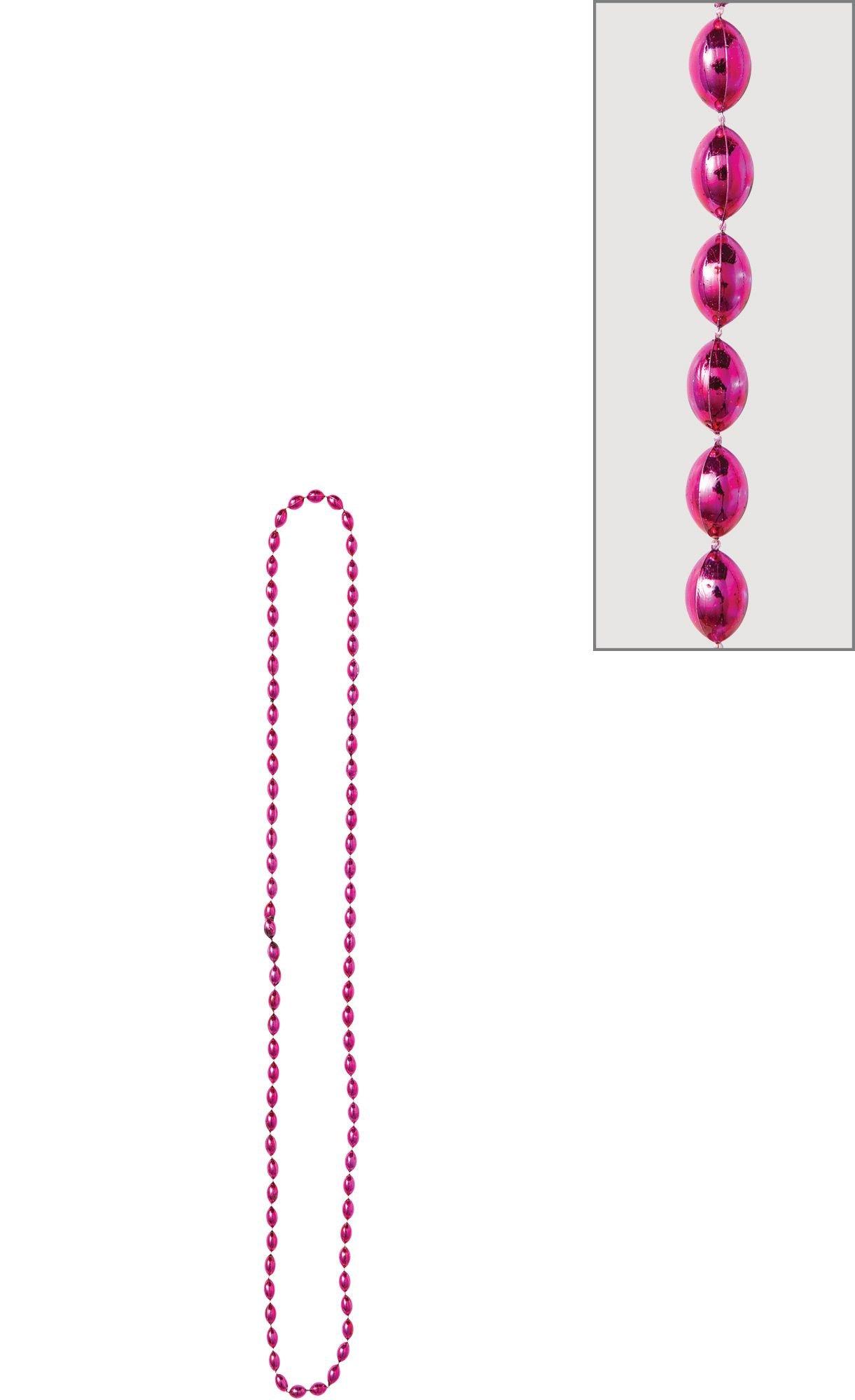 Metallic Pink Bead Necklace 30in Party City