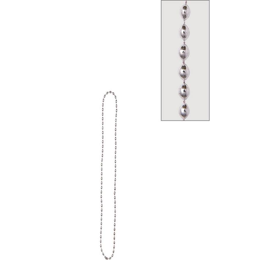 Metallic Silver Bead Necklace
