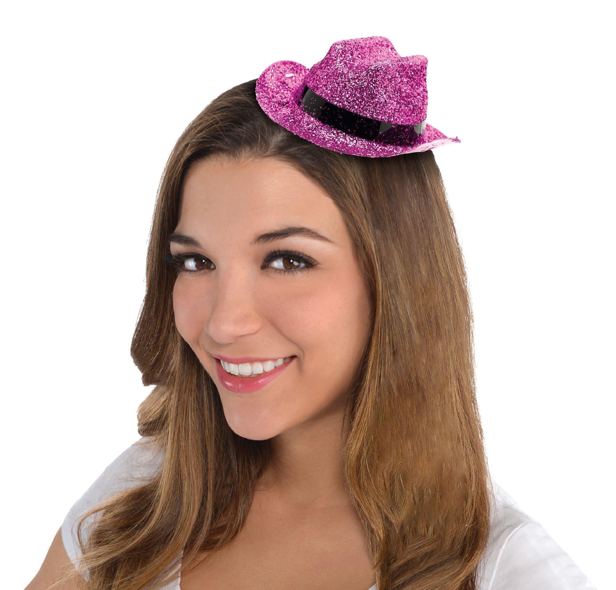 Amscan Mini Cowboy Hat, Pink Glitter