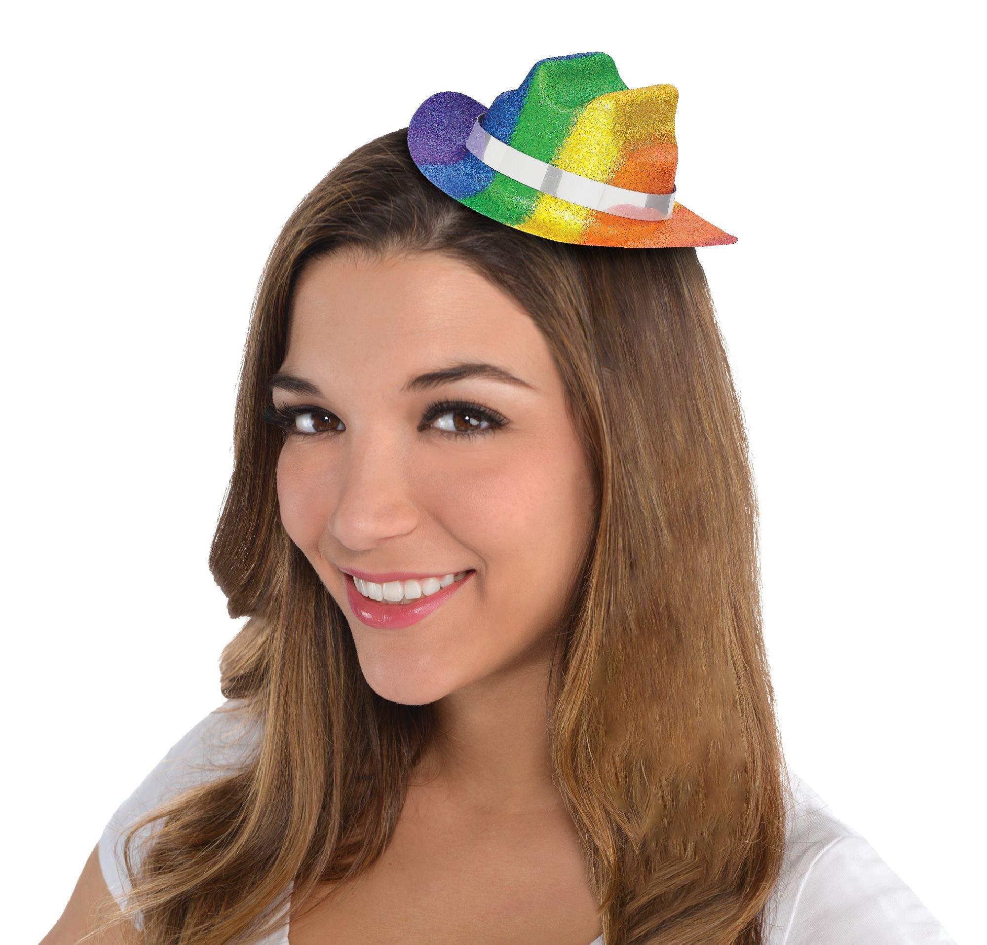 Glitter Mini Cowboy Hat - Rainbow