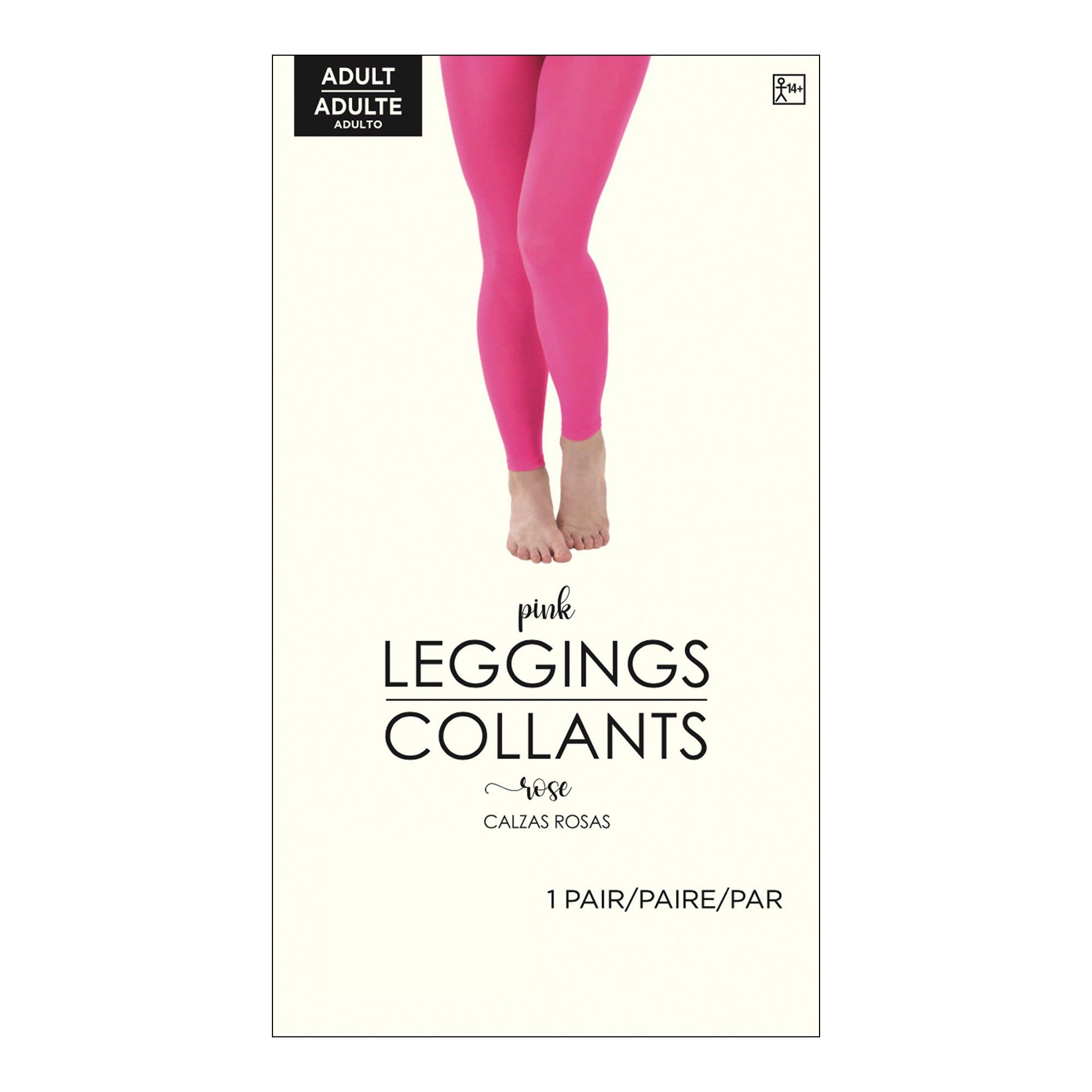 Adult Neon Pink Footless Tights