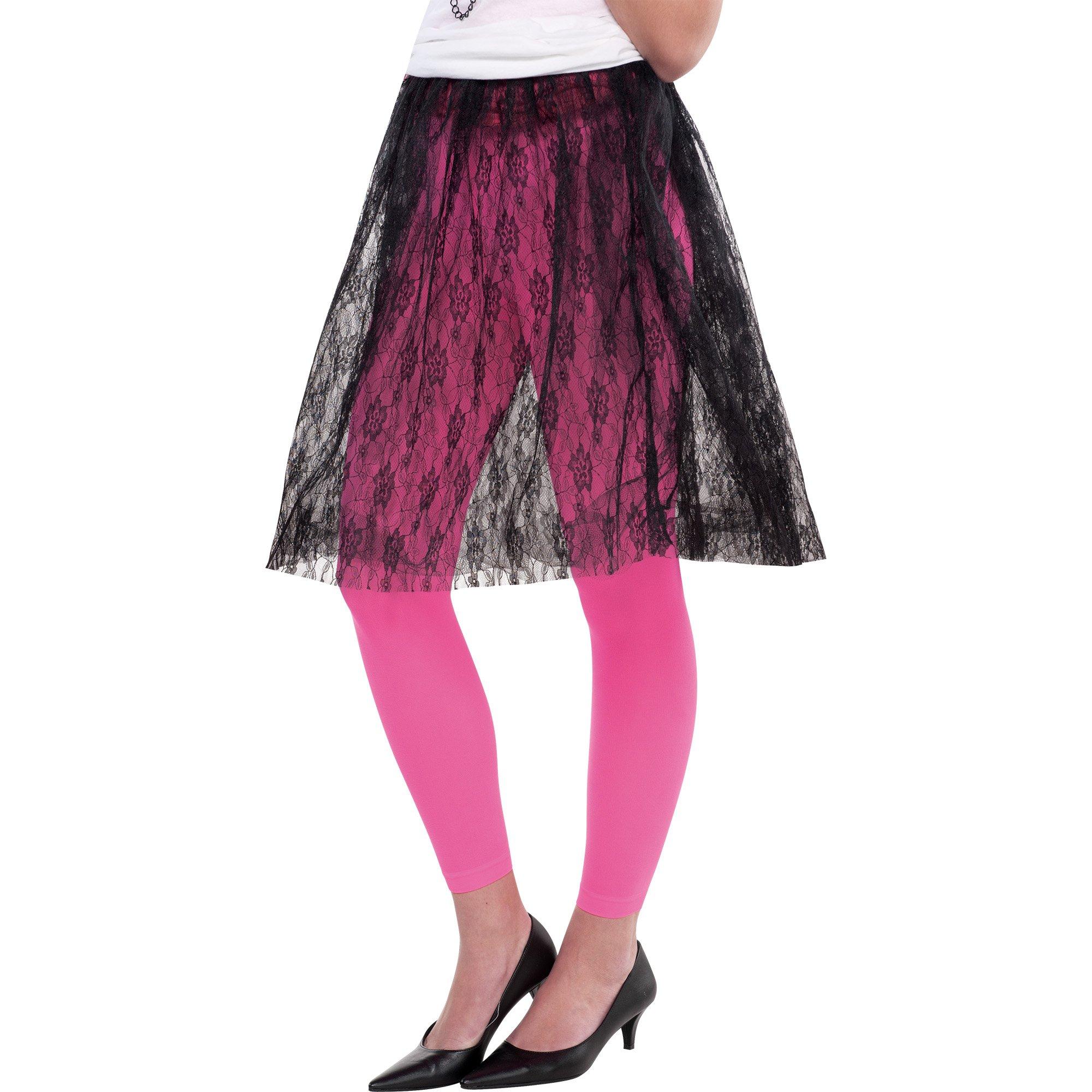 Adult Neon Pink Footless Tights