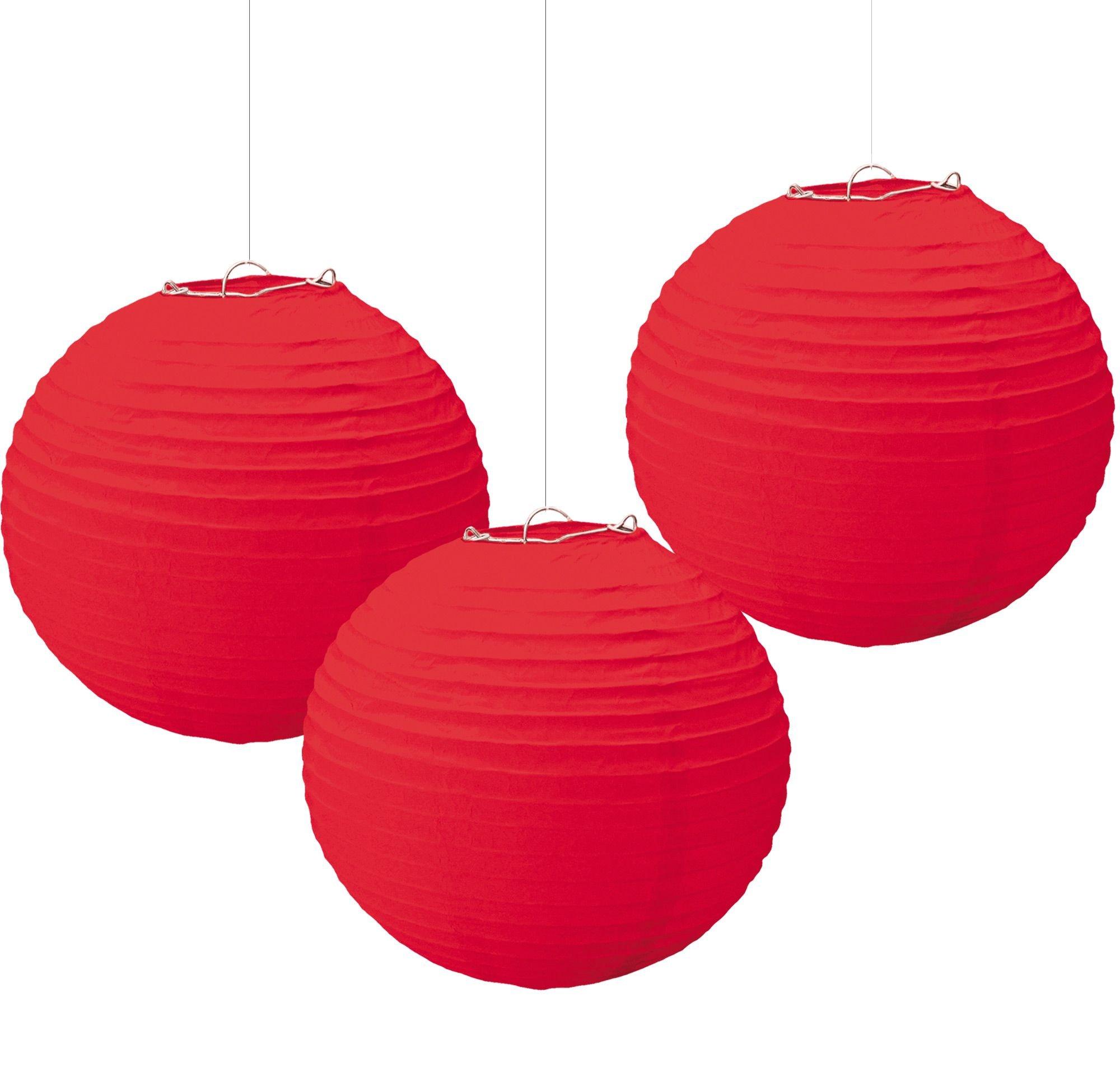 Red Paper Lanterns 3ct