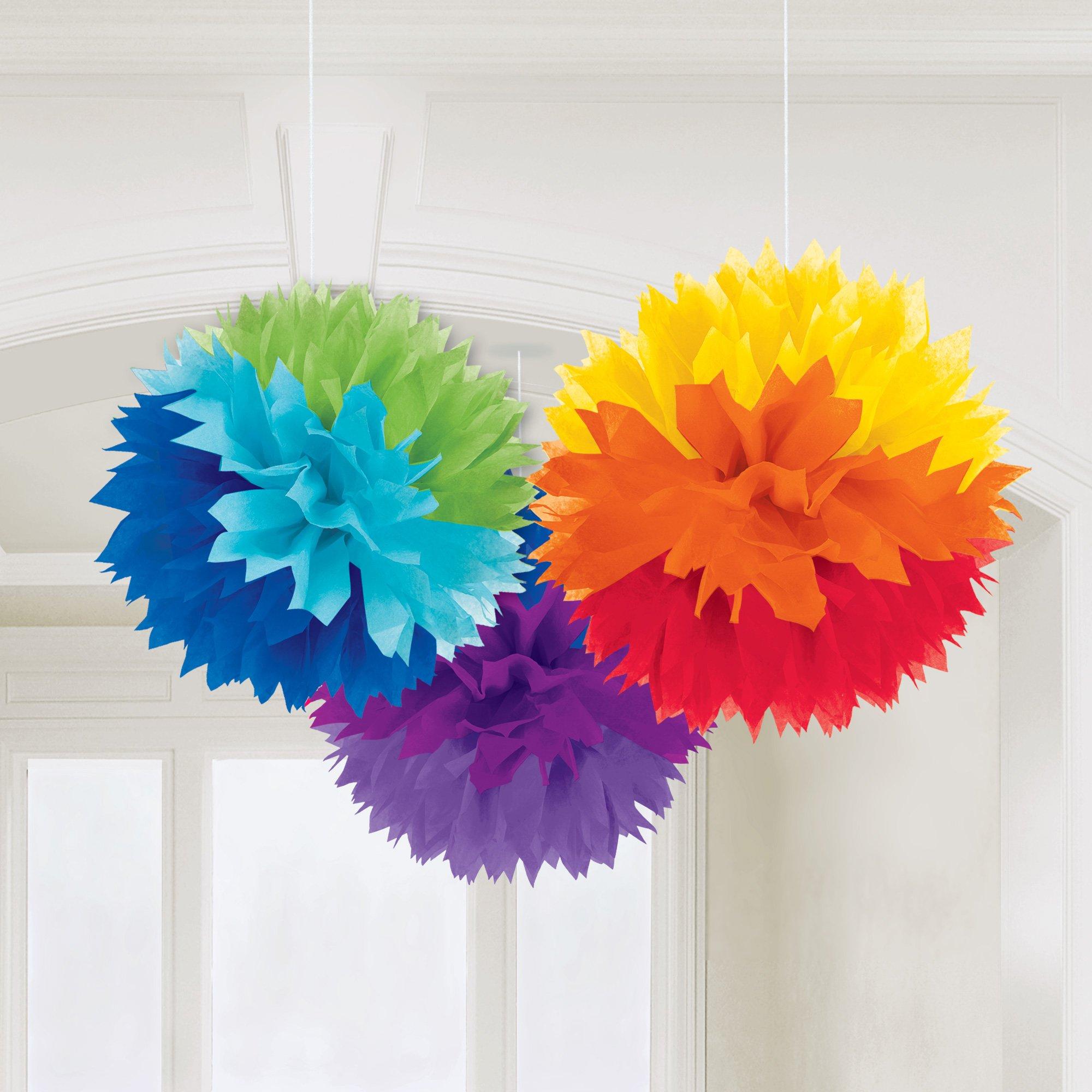 Royal Blue Tissue Pom Poms 3ct