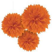 Orange Tissue Pom Poms 3ct