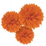 Orange Tissue Pom Poms 3ct