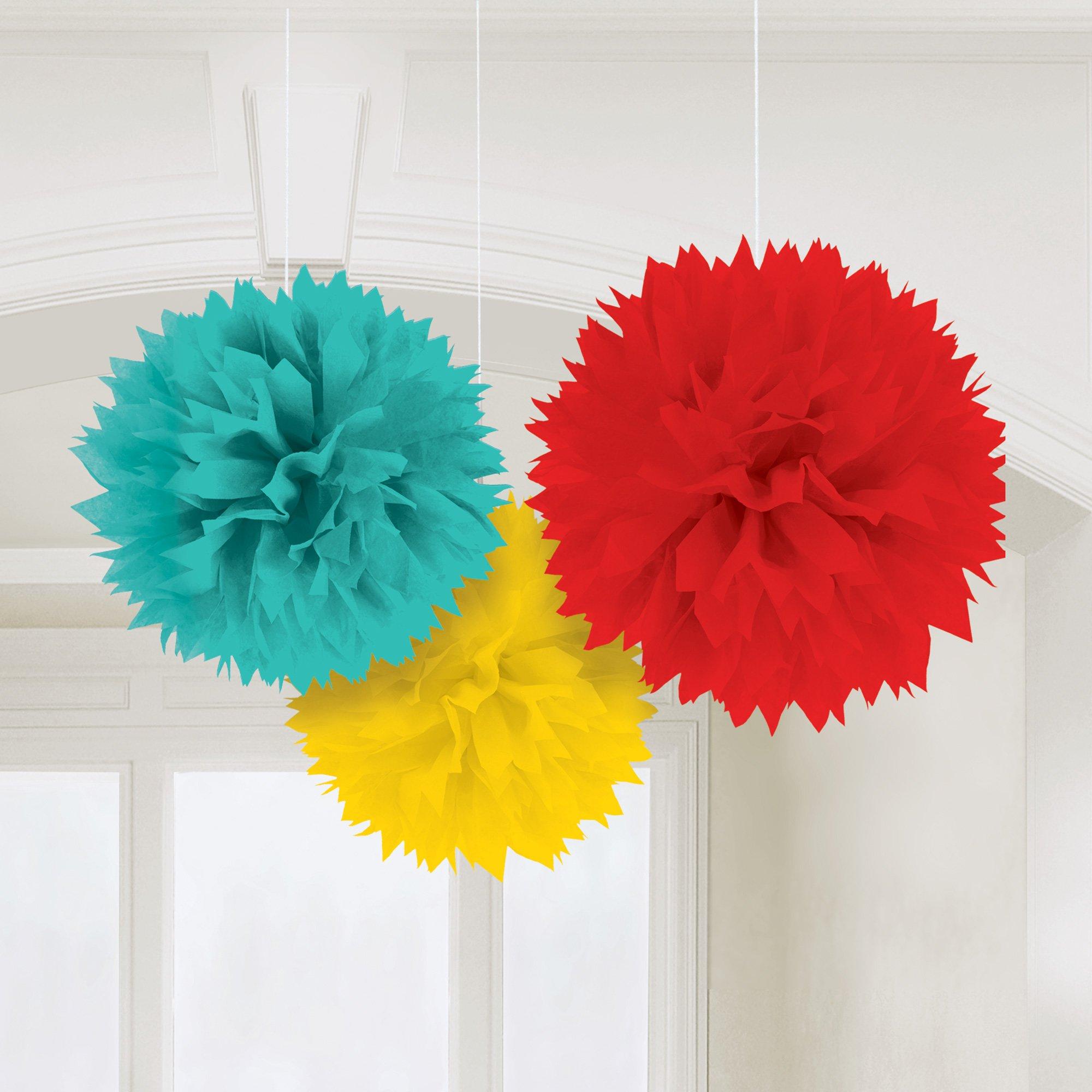 Rainbow Party Decorations for Birthday, Include Tissue Pom Pom Flowers,  Paper Fa 705353030925