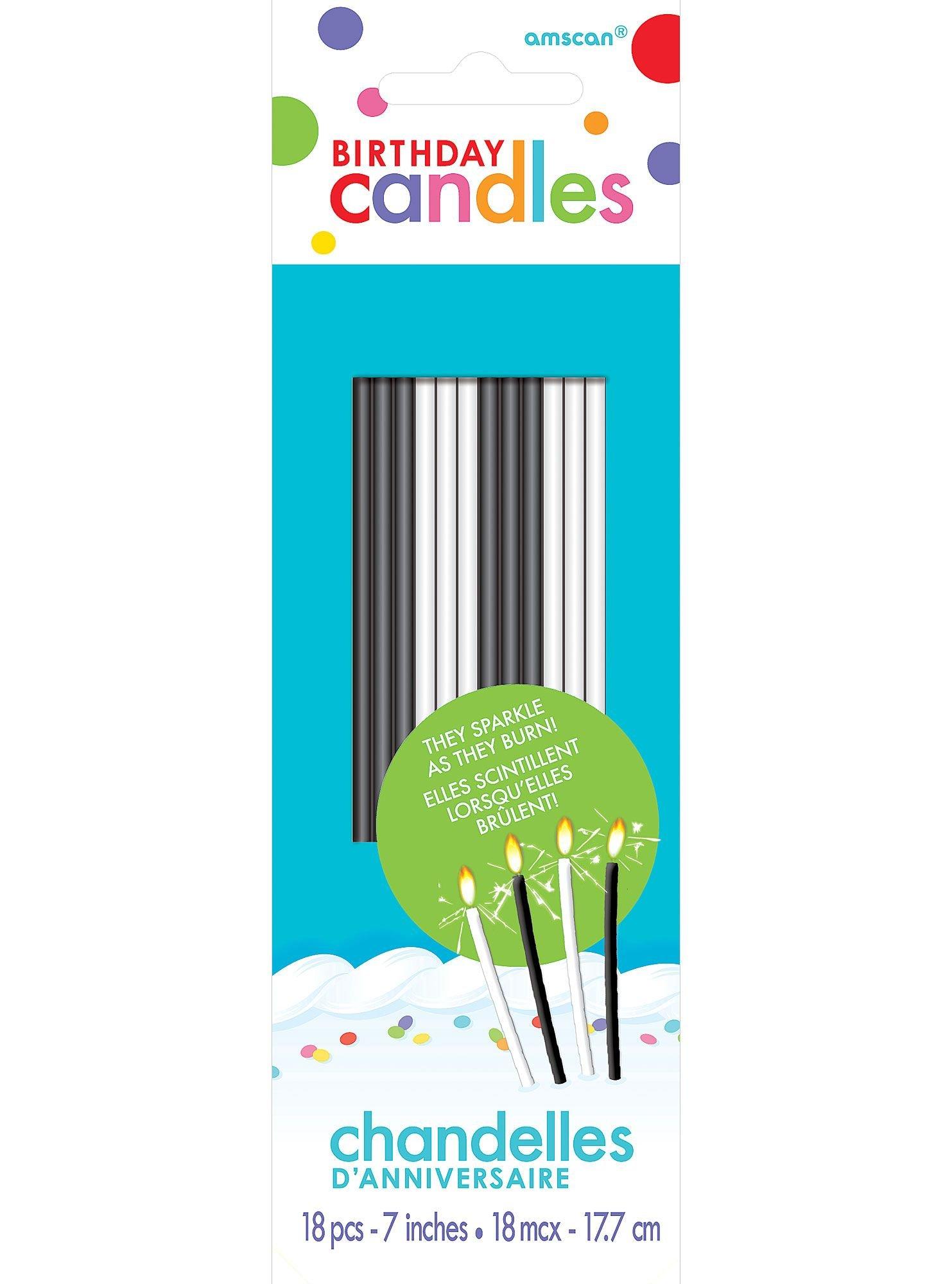 Tall Multicolor Sparkler Birthday Candles 18ct