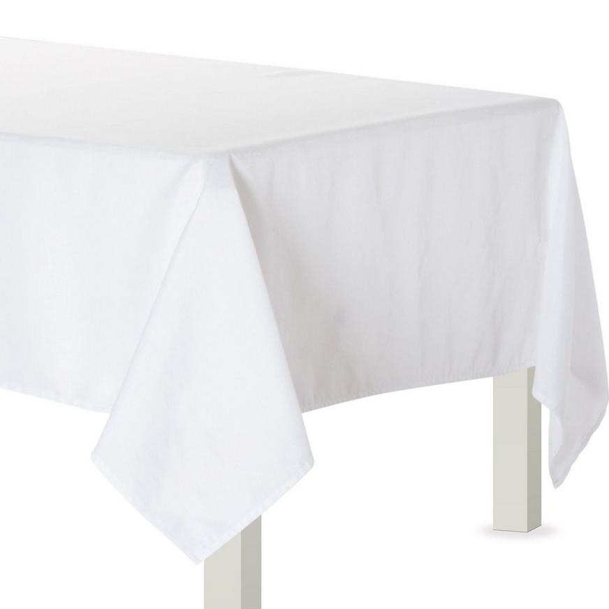 slack cascade win White Fabric Tablecloth 60in x 84in | Party City