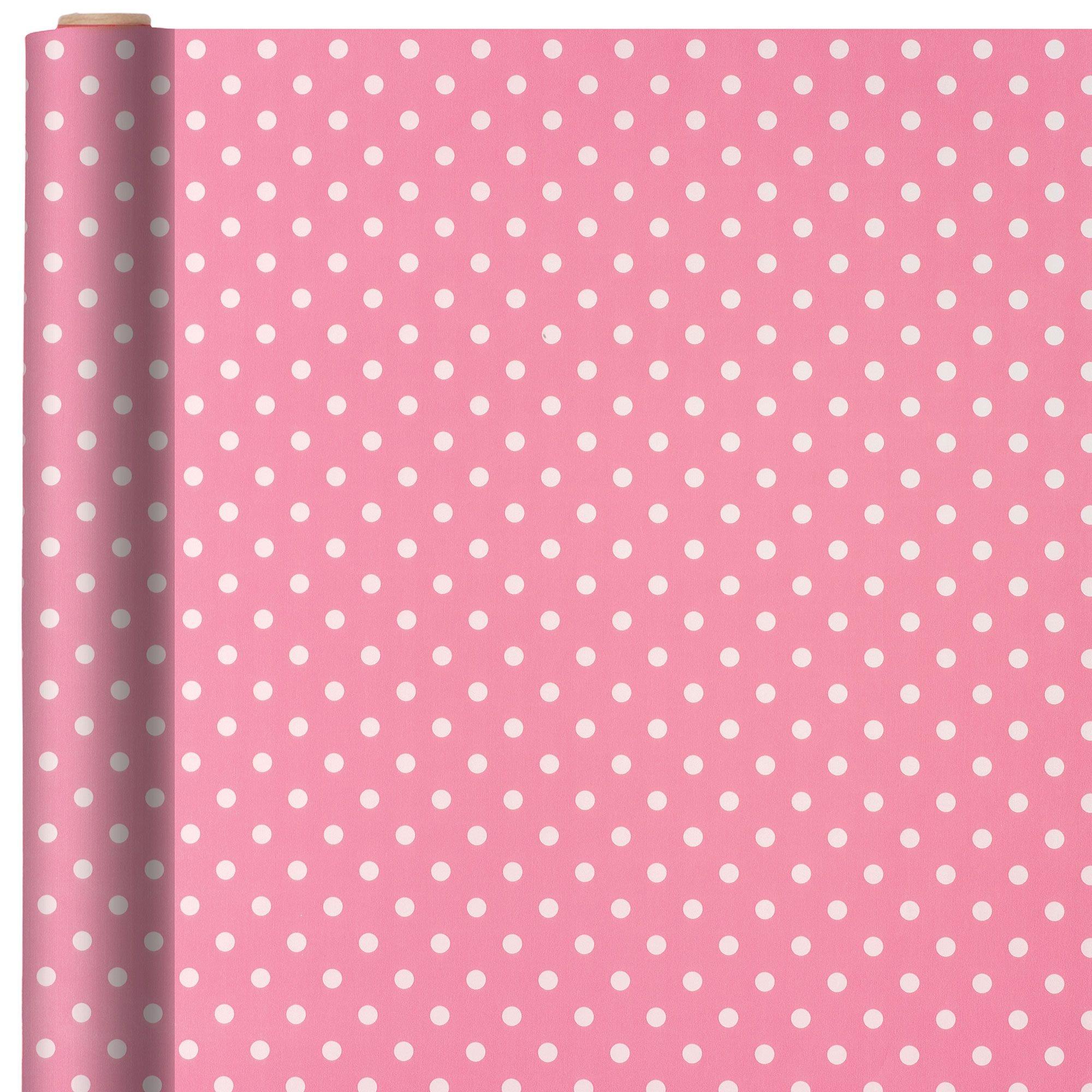 Pink Black Dots Tissue Paper, Pink Christmas Wrapping Paper