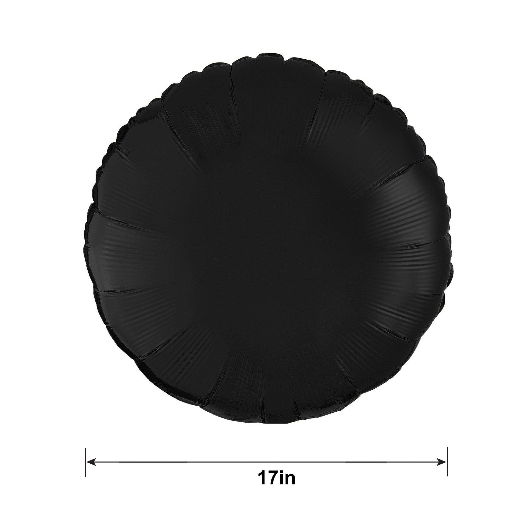 Black Round Foil Balloon, 17in