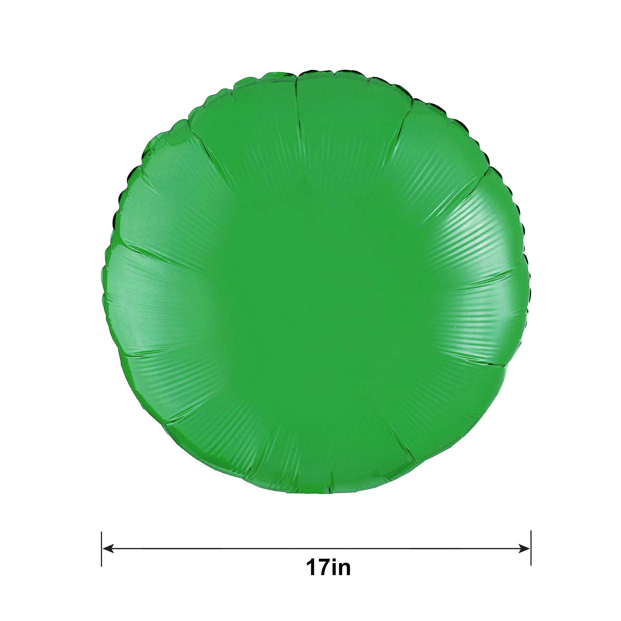 Festive Green Round Foil Balloon, 17in