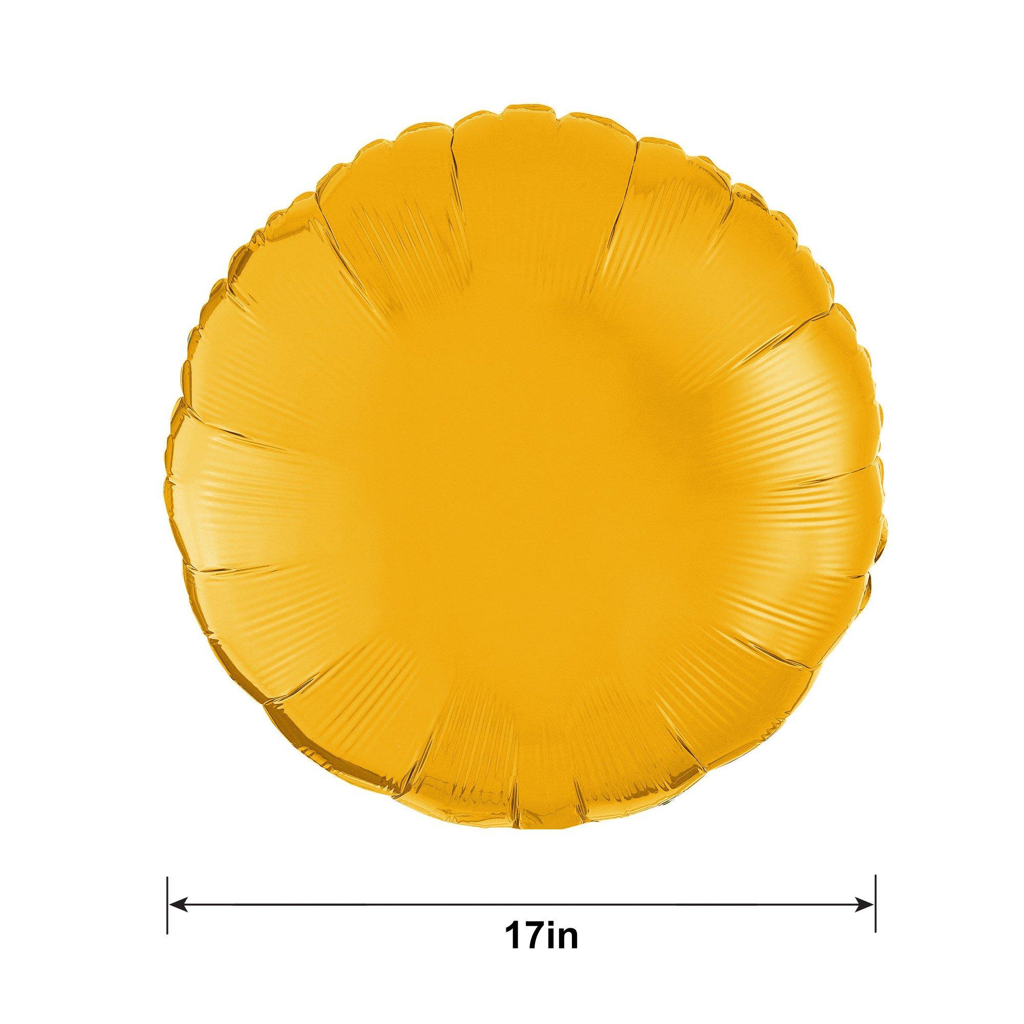 Gold Round Foil Balloon, 17in