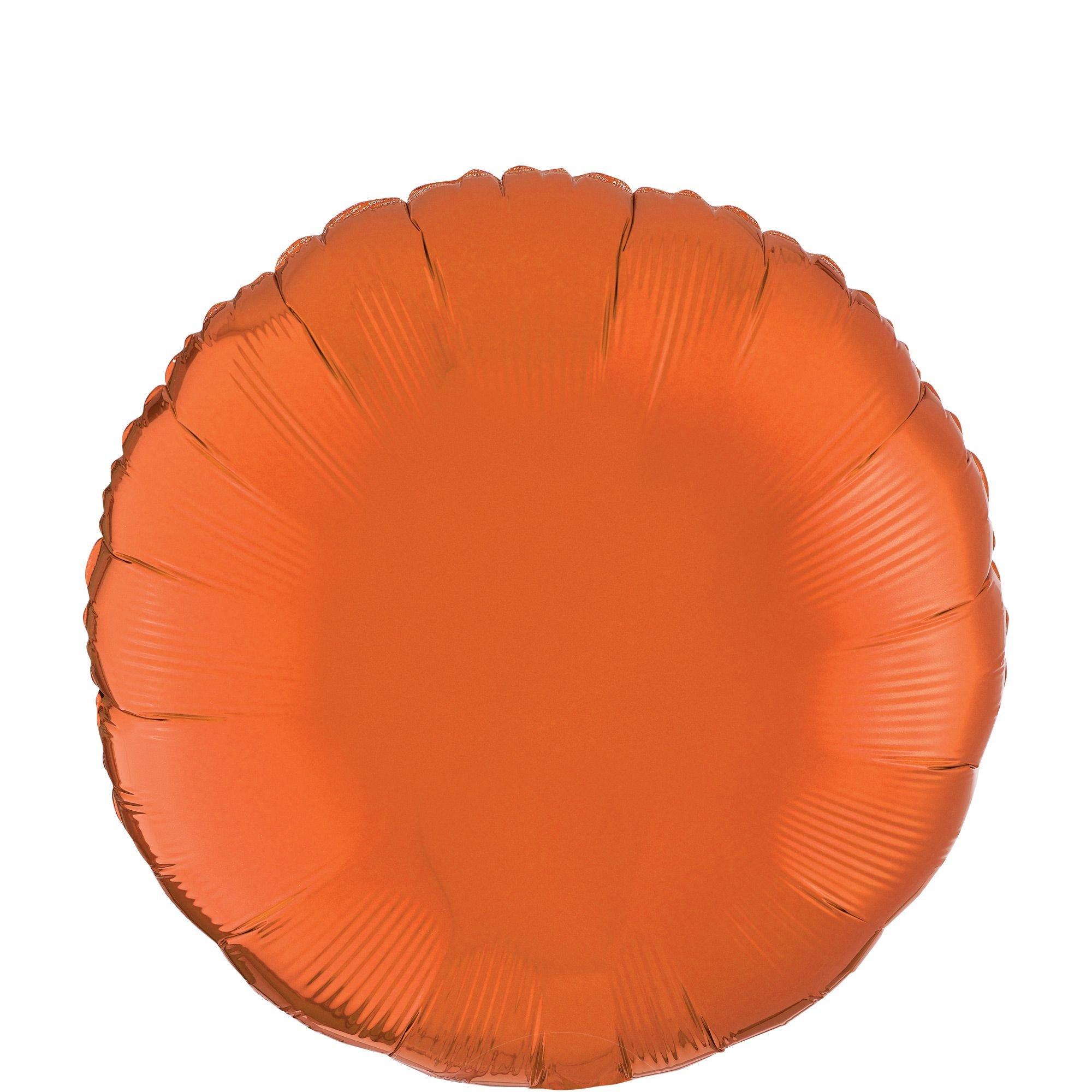 Orange Round Foil Balloon, 17in