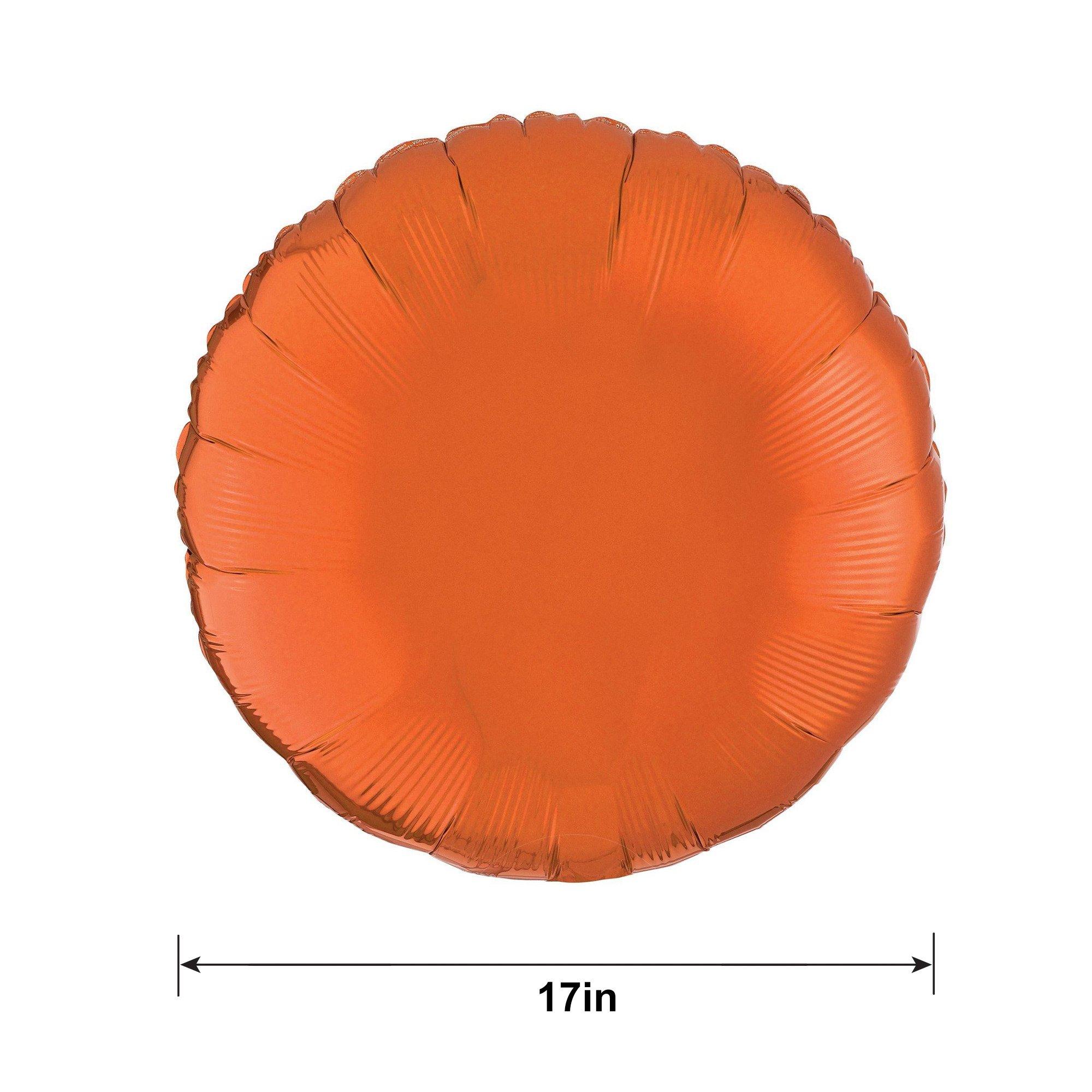 Orange Round Foil Balloon, 17in