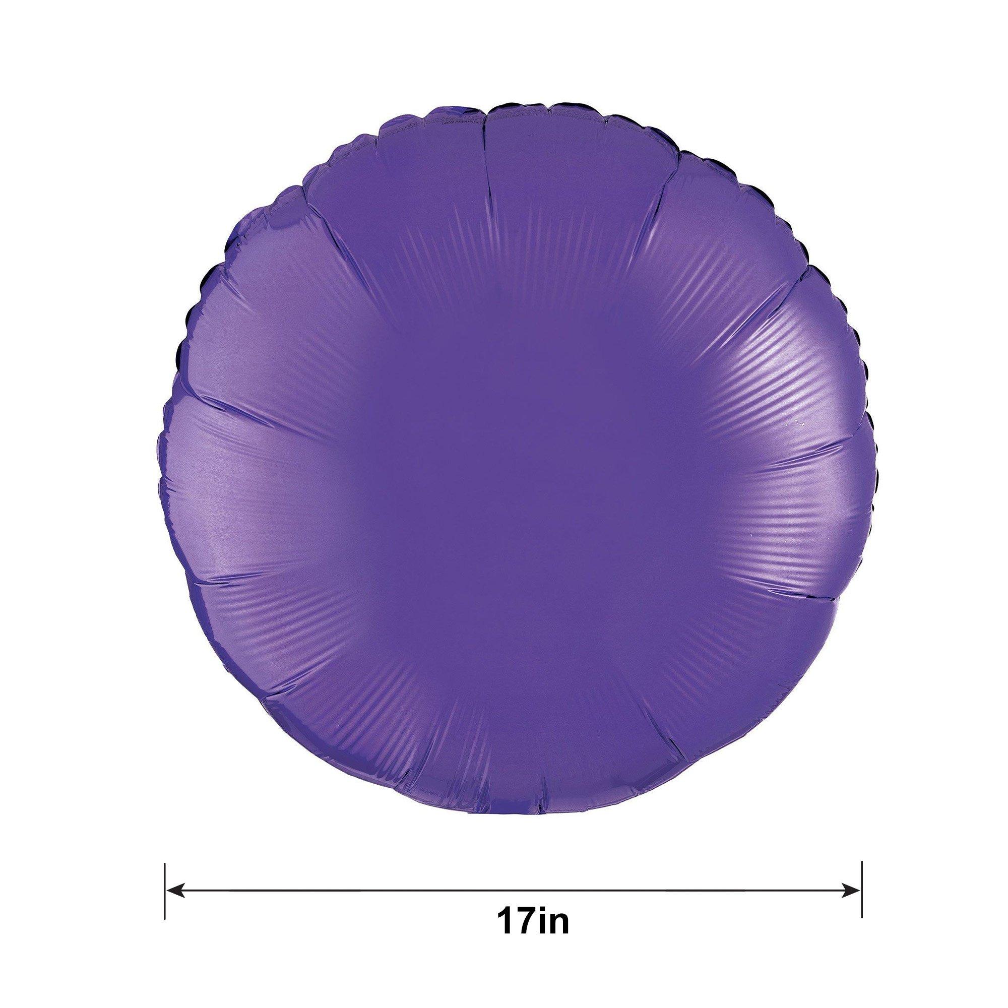 Purple Round Foil Balloon, 17in