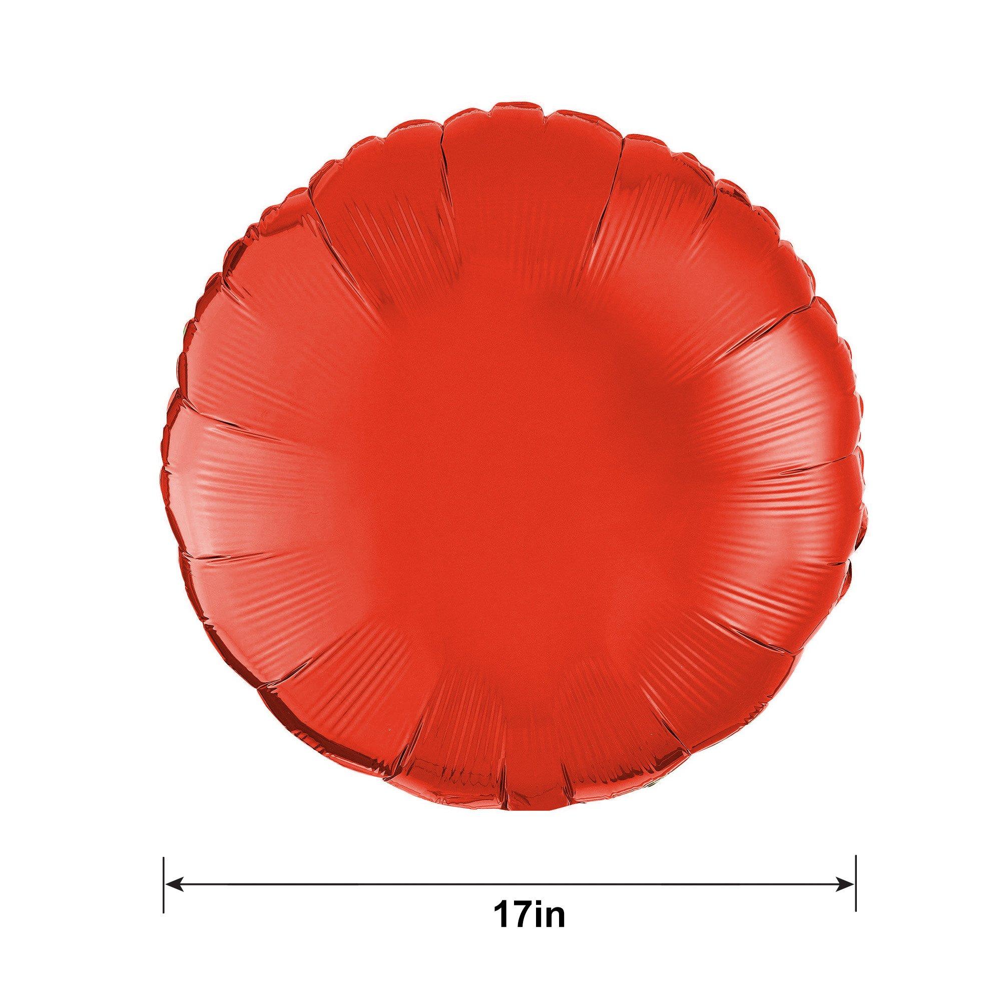 Red Round Foil Balloon, 17in