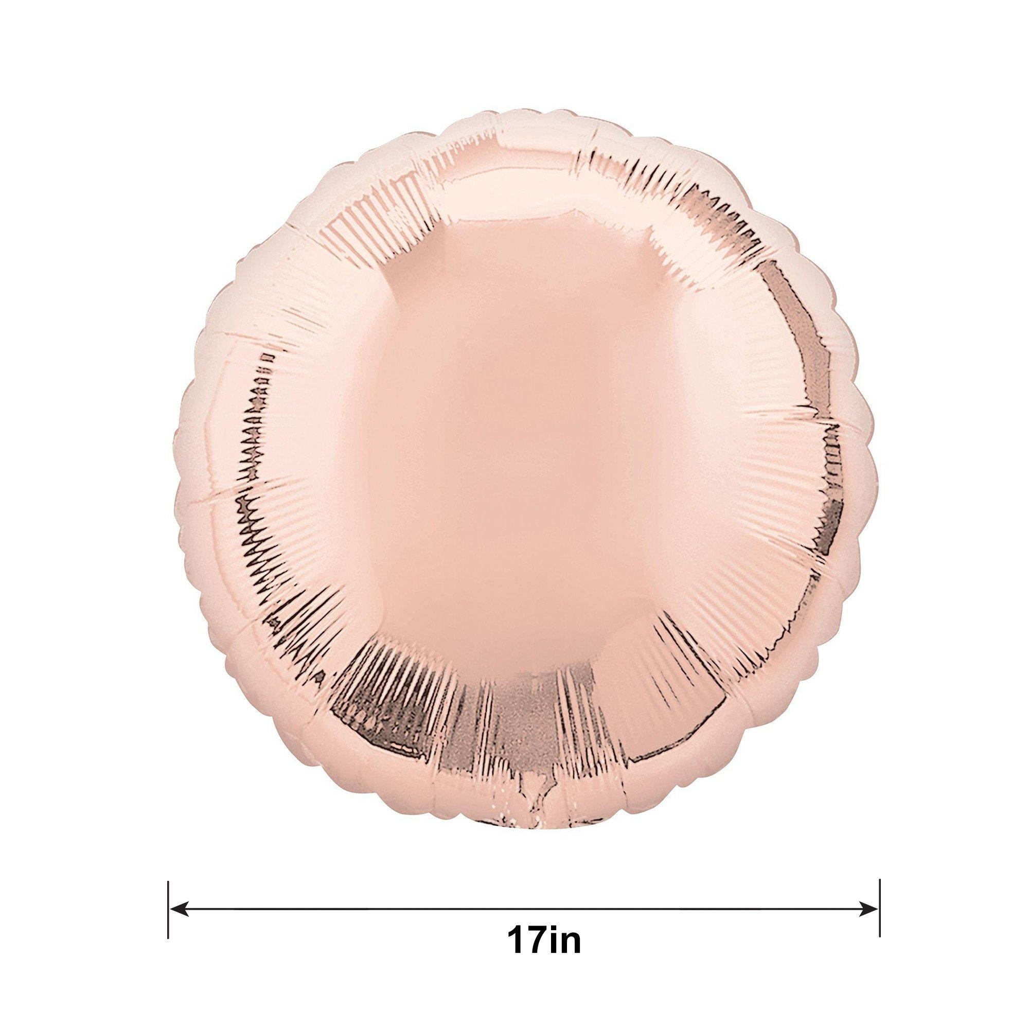 Rose Gold Round Foil Balloon, 17in
