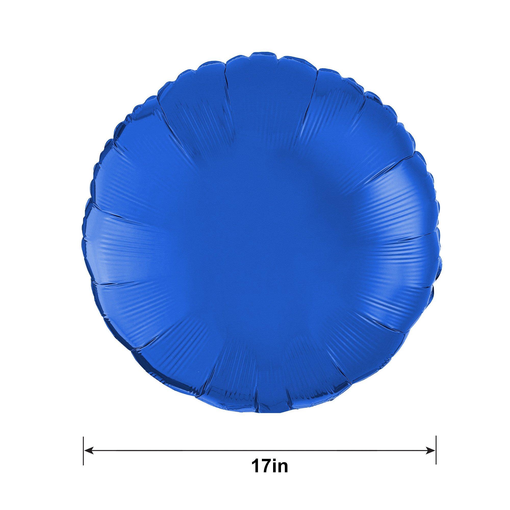 Blue Round Foil Balloon, 17in