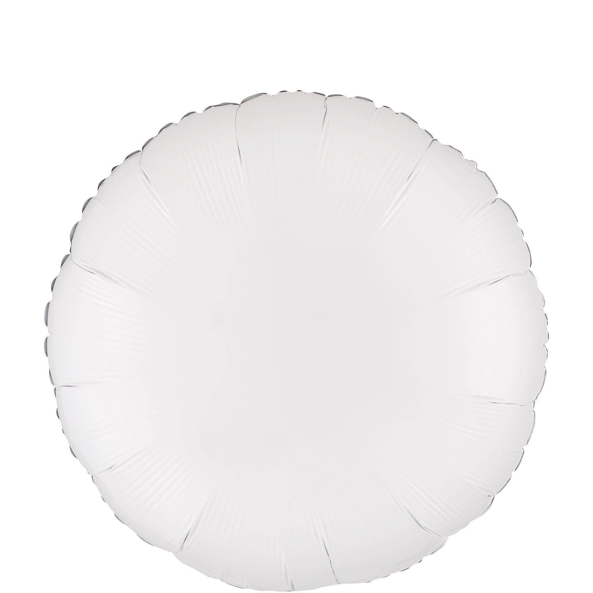 White Round Foil Balloon, 17in