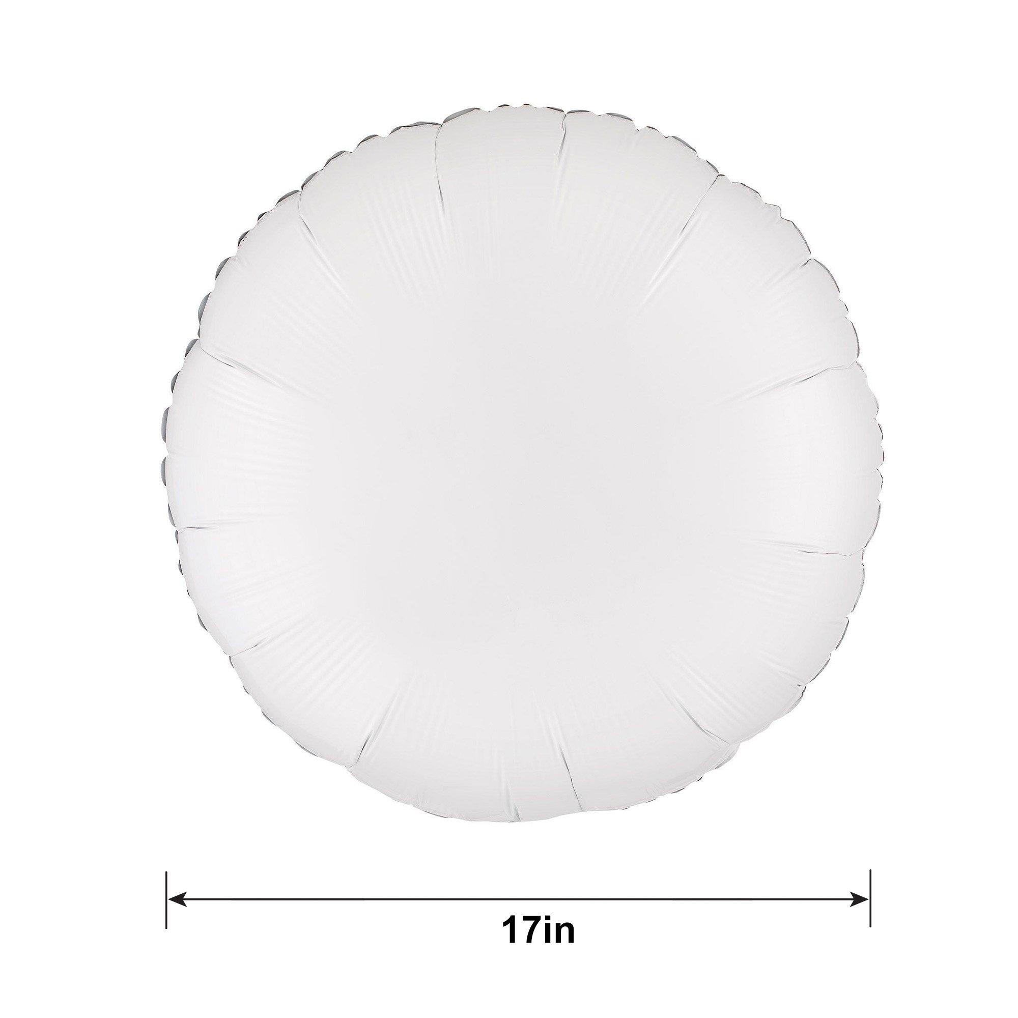 White Round Foil Balloon, 17in