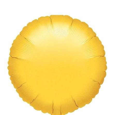 Yellow Round Foil Balloon, 17in